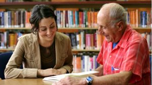 Adult Learner helped by a Volunteer of READ Surrey White Rock Society